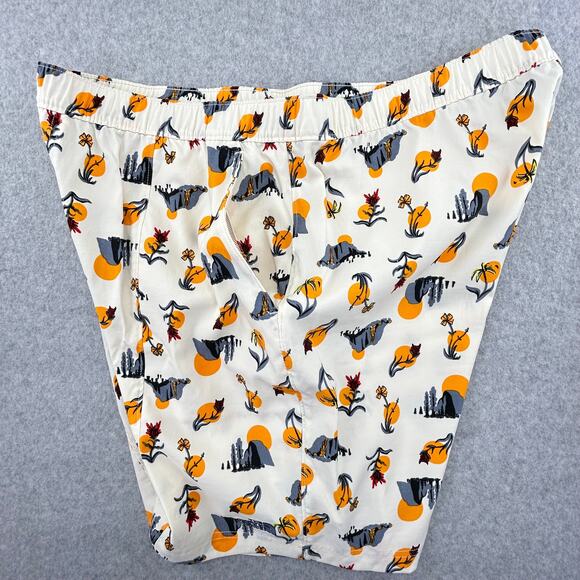 The North Face Class V Shorts Mens 2XL Vtg White Valley Sun Print Swim Pull On - Picture 5 of 13